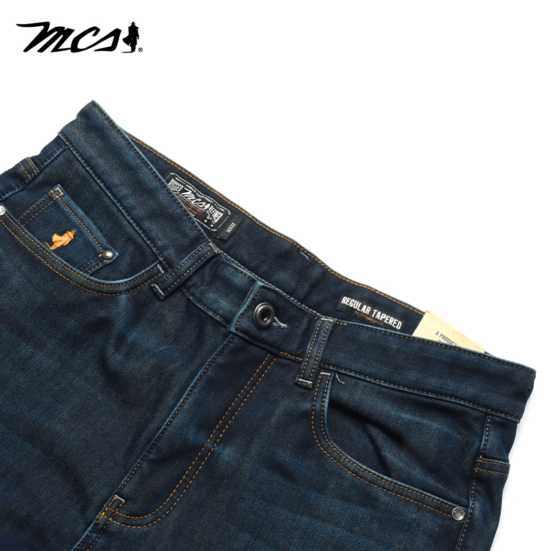 MCS源自万宝路牛仔裤男装美式复古风秋冬季新款直筒长裤百搭合身 - 图1