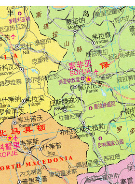 2026新款 巴尔干半岛地图 墙贴 行政区划图 交通海报地图