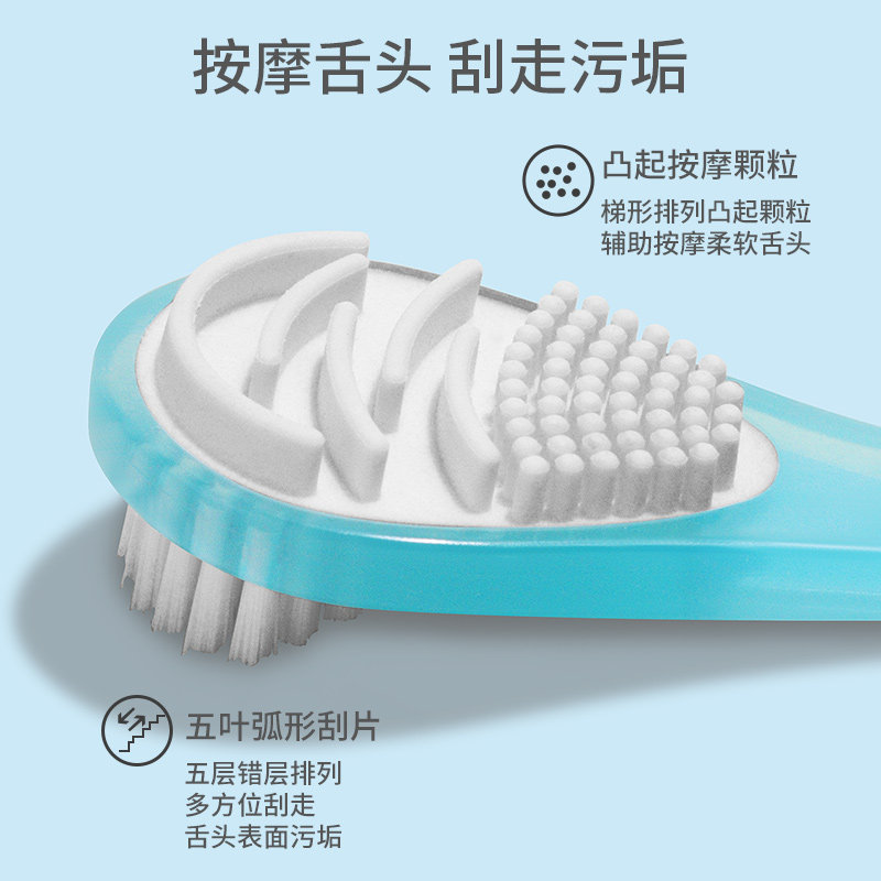 舌苔清洁器儿童成人刮舌头板口腔除口臭神器硅胶舌苔洗嘴巴神器