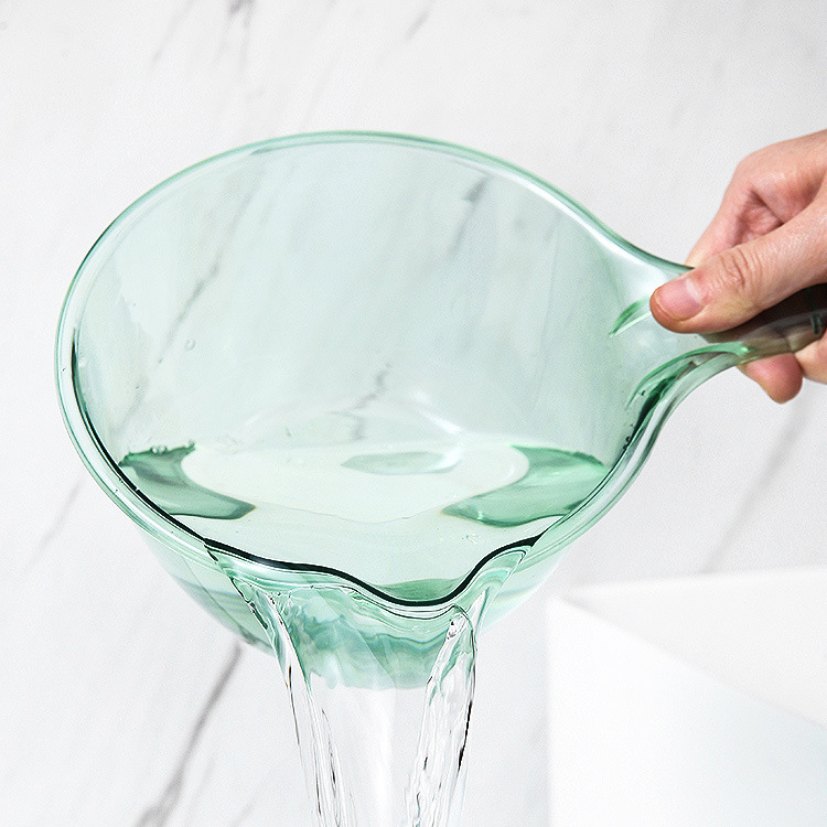 家用厨房水瓢透明塑料水勺洗澡舀水勺水漂舀子长柄创意洗头水勺子-图1