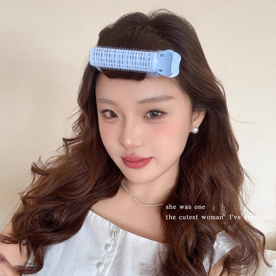 Colorful air bangs curling wand for women with high skull and fluffy artifact natural 2025 new bangs clip lazy hair accessories