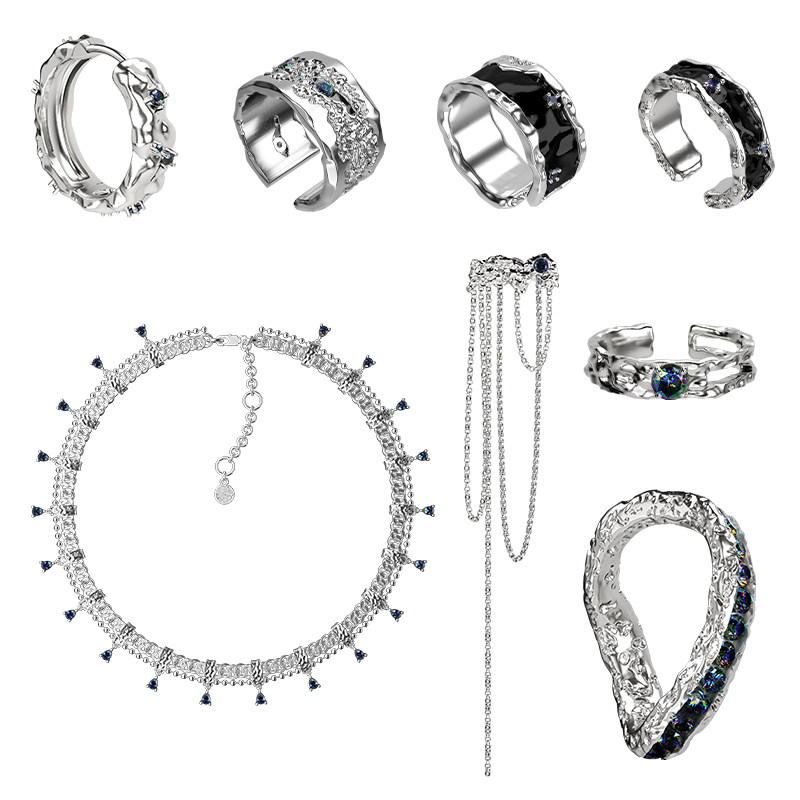 初印oinicio沉积七彩锆石男女戒指 oinicio戒指/指环