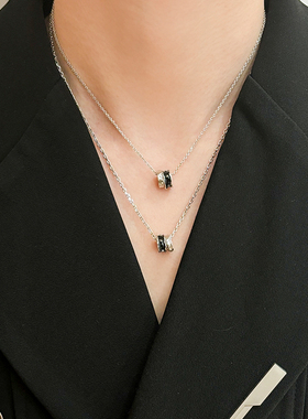 [圣诞礼物]OINICIO初印沉积系列黑滴胶拼素圈转运项链女情侣颈链