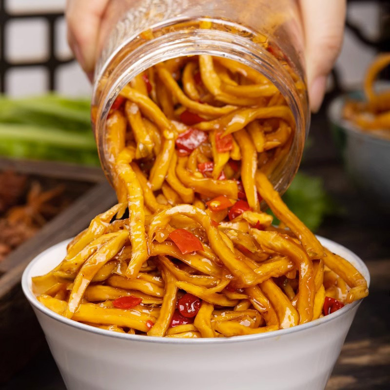 木瓜丝香辣下饭菜广西特产横县木瓜丁干条脆外婆咸菜榨菜开味酱菜