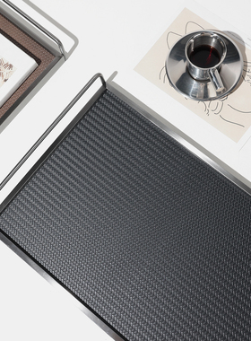 金属方形提手置物盘收纳托盘摆件