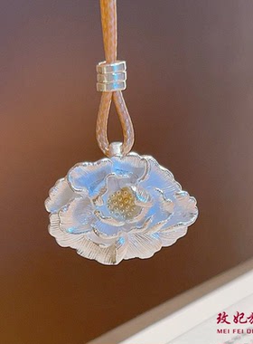 牡丹花纯银项链女时尚轻奢高级感