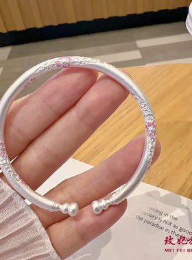 繁花葫芦纯银手镯女个性简约百搭