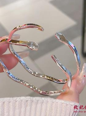 碎冰冰纯银手镯女轻奢高级感足银