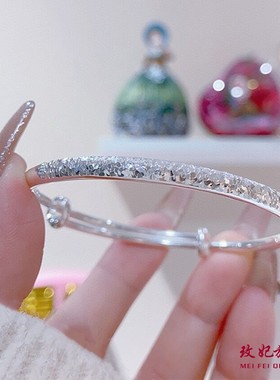 碎碎冰纯银手镯女小众简约百搭