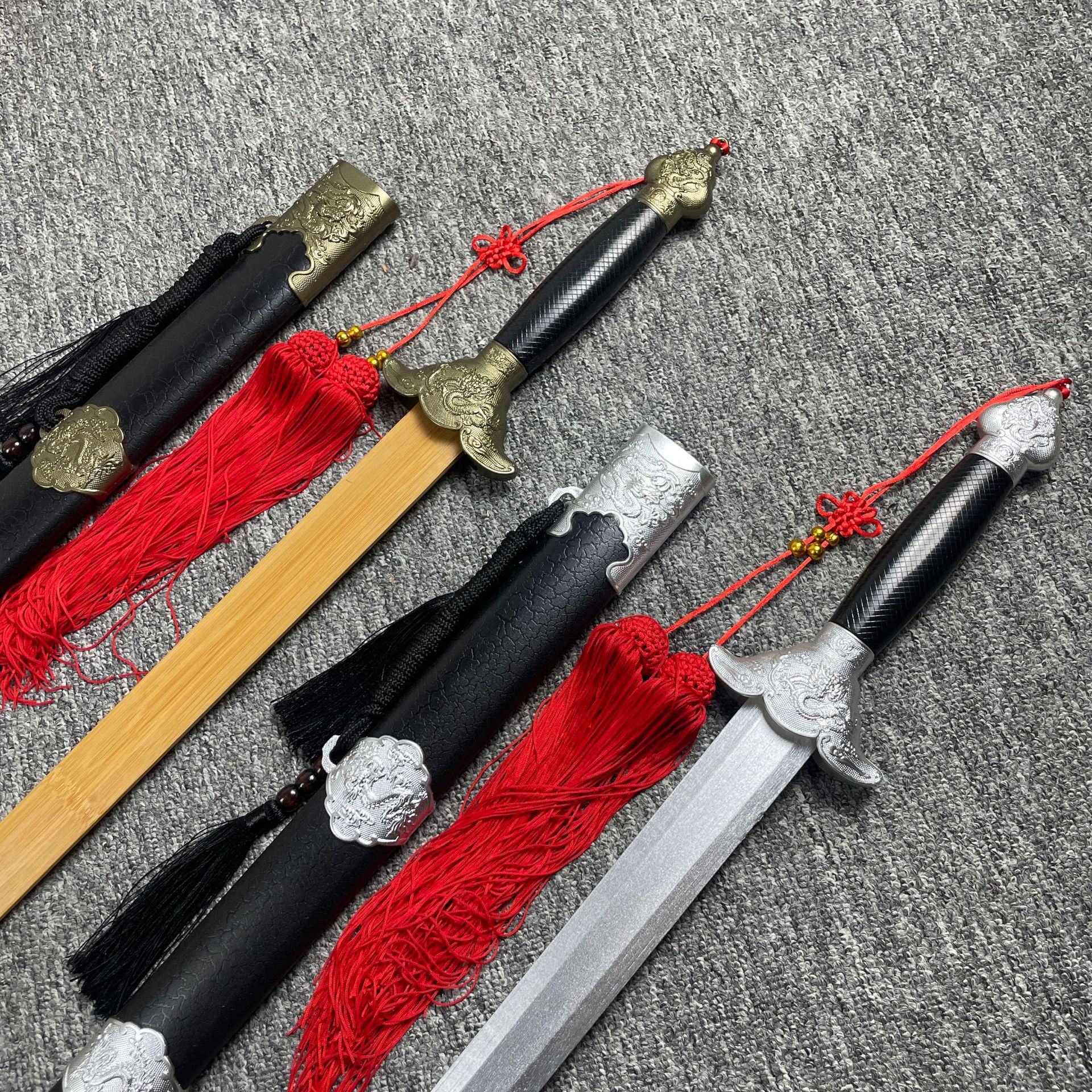 晨练带鞘竹剑太极剑武术练习健身剑道训练木剑刀舞台表演宝剑木质 - 图0