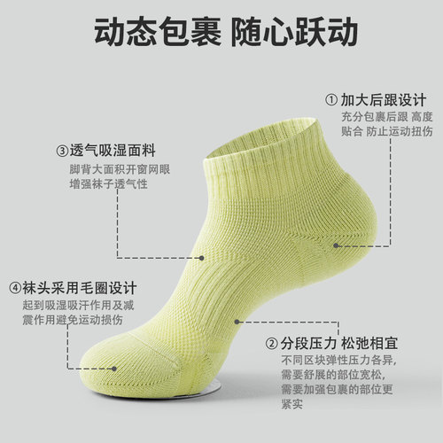 运动袜子女春夏季薄款专业跑步健身跳绳网球羽毛球加厚毛巾底短袜 - 图2