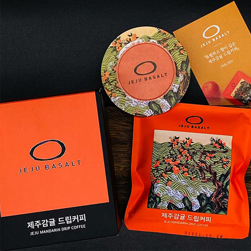 [爱德专属]韩国直邮JEJU BASALT济州柑橘挂耳滴漏咖啡10g*5ea*1盒 - 图1