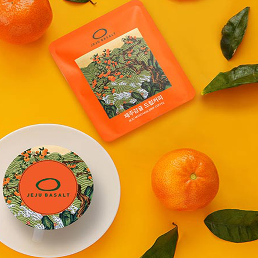 [爱德专属]韩国直邮JEJU BASALT济州柑橘挂耳滴漏咖啡10g*5ea*1盒 - 图0