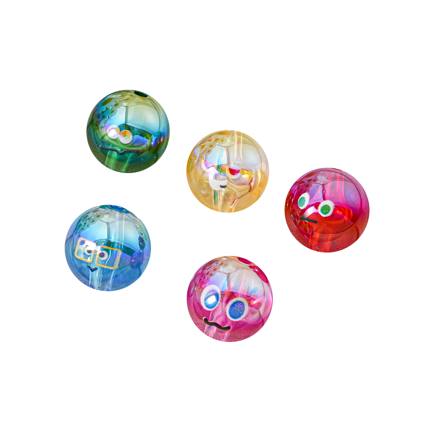 【30颗装】五月天表情圆珠应援wmls物料diy串珠手机链钥匙扣配件 - 图3