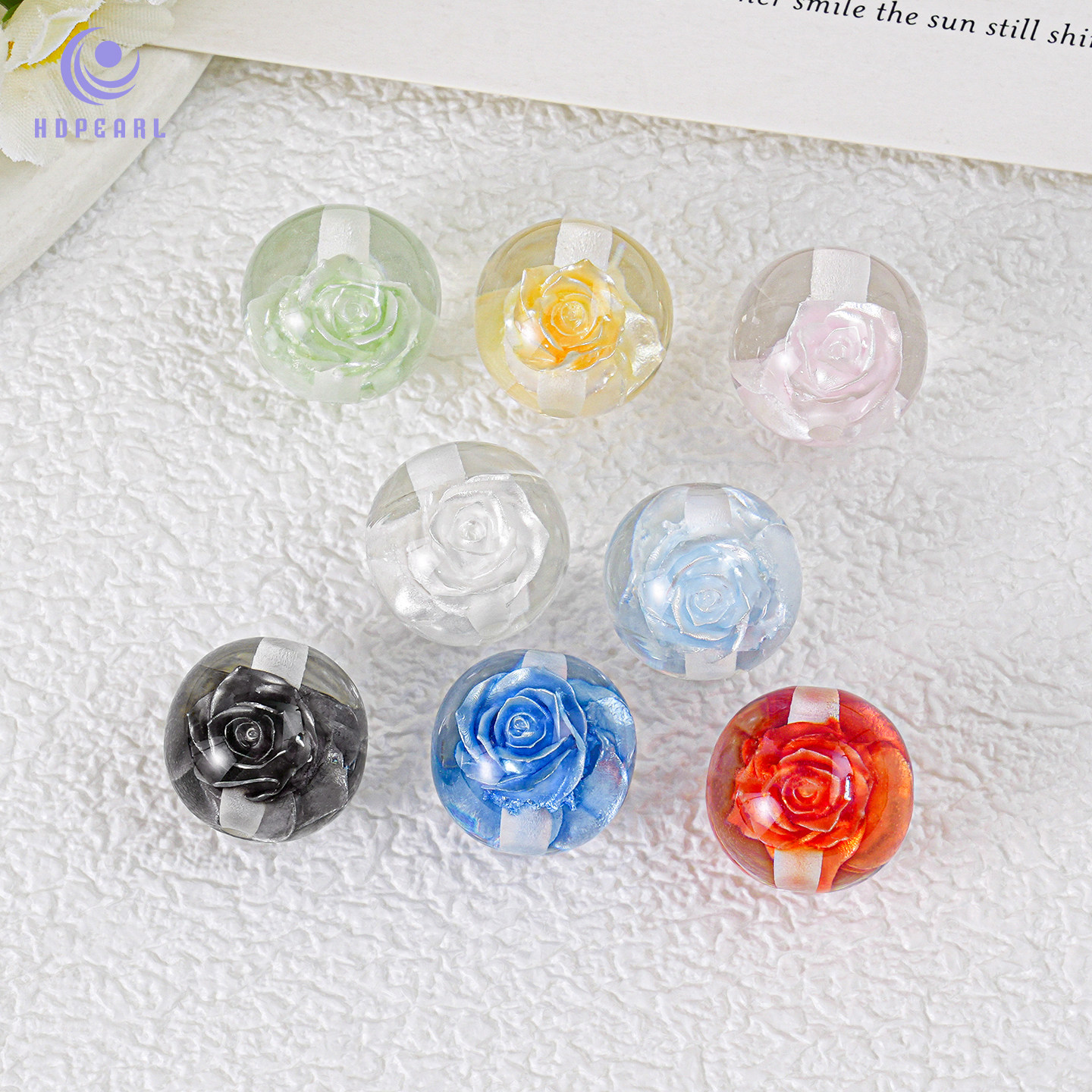 【20颗装】海蒂复古法式玫瑰通孔琉璃珠diy手机链钥匙扣饰品配件,淘宝优惠券,粉丝福利购,淘宝优惠卷