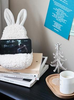 兔子手机支架便携懒人追剧手机座创意可爱桌面装饰摆件平板支撑架