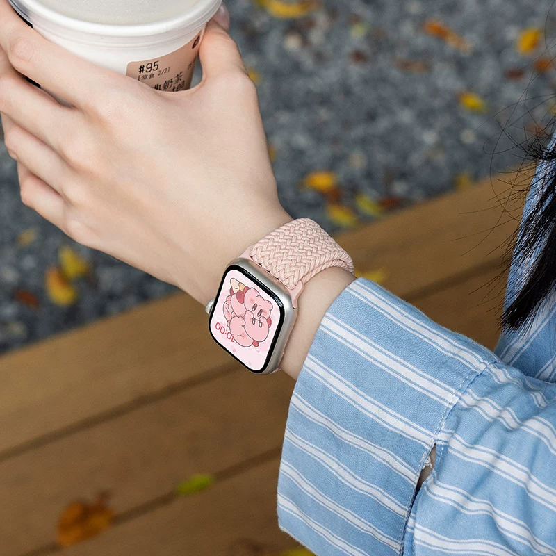 Подходящий ремешок для Apple Watch 11, размер S11, Apple Watch iWatch9, новый S10, магнитный S8, плетёный 8, женский летний спортивный 7, креативный S7, старший мужчина S6, нейлон милый se3 браслет для часов