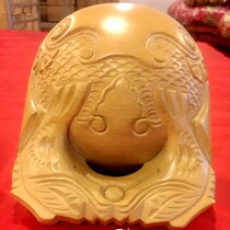 High-end incense Zhangmu log natural color Seiko 1 carved wood fish sculptures 8J cm 7 inches 6 inches 6 inches to teach luxury