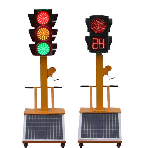 太阳能红绿灯交通信号灯可升降信号灯学校十字路口临时移动红绿灯 - 图3