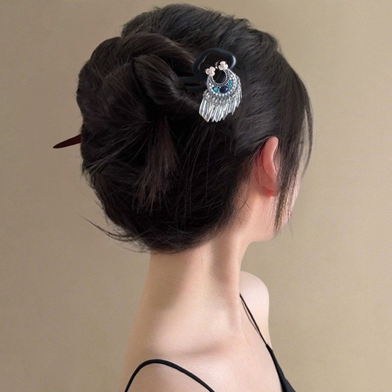 古风月牙流苏花朵发簪女国风汉服旗袍头花发钗民族风发饰新中式,淘宝优惠券,粉丝福利购,淘宝优惠卷