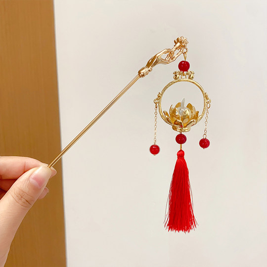 Haarnadel-Laternenquaste aus Metall im chinesischen Stil