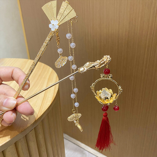 Haarnadel-Laternenquaste aus Metall im chinesischen Stil