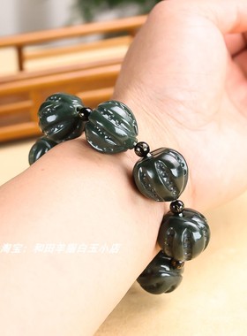 保真新疆和田玉核桃手链