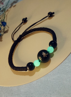 情侣夜光民族风手工编绳手链刻字