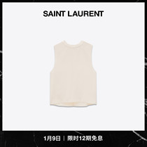 YSL Saint Laurent Ms Grey white mulberry silk satin face vest