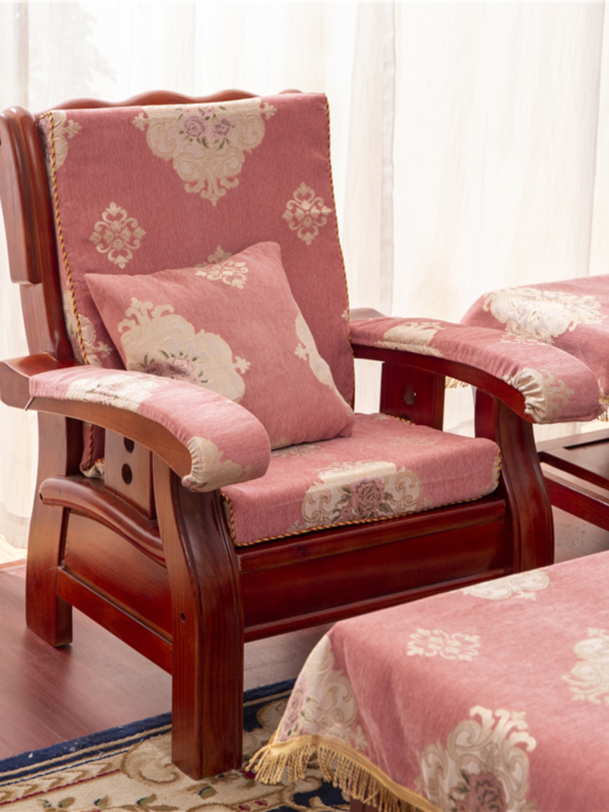 新中式椅垫坐垫靠垫一体实木椅子椅垫家用办公室久坐座垫四季通用