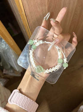 原创水晶原石款蛇骨手链 高级森系