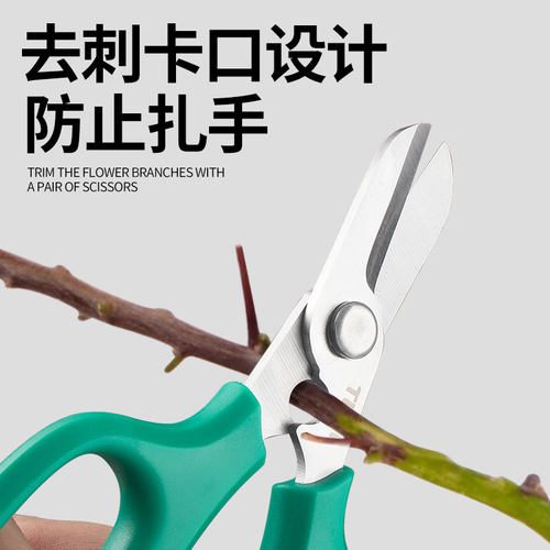 花剪修枝剪花艺师专用插花剪刀不锈钢玫瑰打刺剪刀花卉修花剪枝剪 - 图0