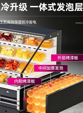 乐创敞开式果切展示柜水果冷藏柜