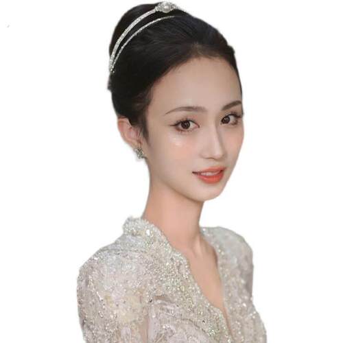 复古高级造型简约镶钻半圆珍珠皇冠新娘结婚头饰影楼摄影婚纱 - 图2