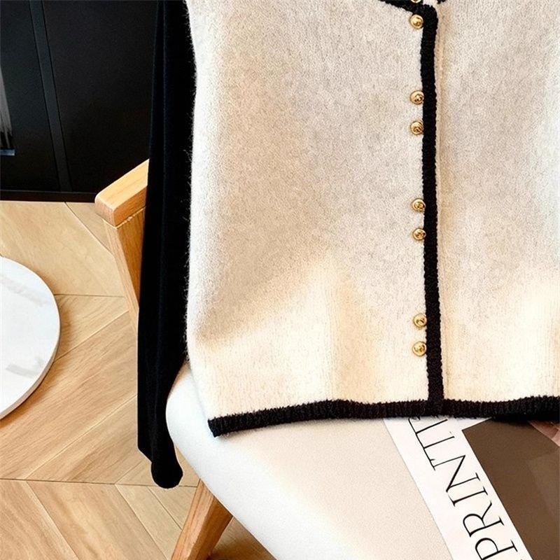 2026冬季小香风圆领针织马甲女撞色珍珠扣无袖背心叠穿打底两件套,淘宝优惠券,粉丝福利购,淘宝优惠卷