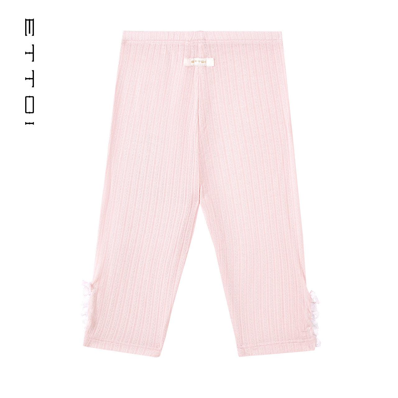 【朗姿集团】ETTOI爱多娃2025春夏双色百搭款七分坑条打底裤蝴蝶 - 图3