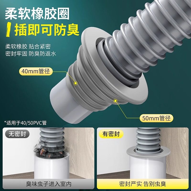 厨房水槽下水管防反臭排水管单槽洗菜盆洗碗池拖把池软管下水配件,淘宝优惠券,粉丝福利购,淘宝优惠卷