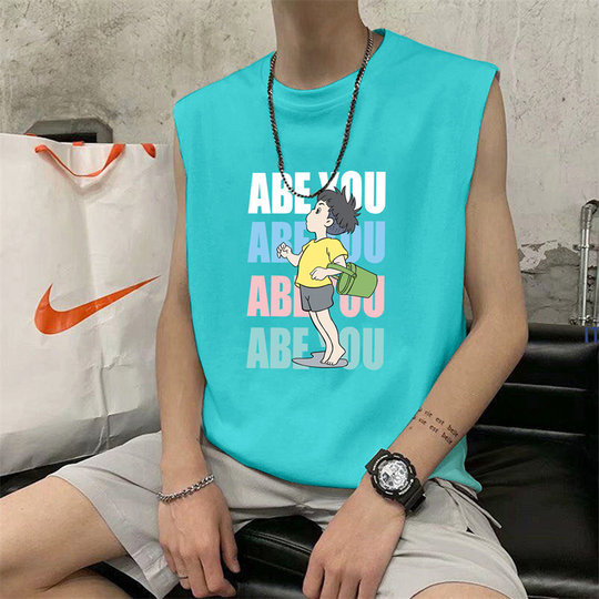 Summer pure cotton vest men's loose outer wear hurdle vest