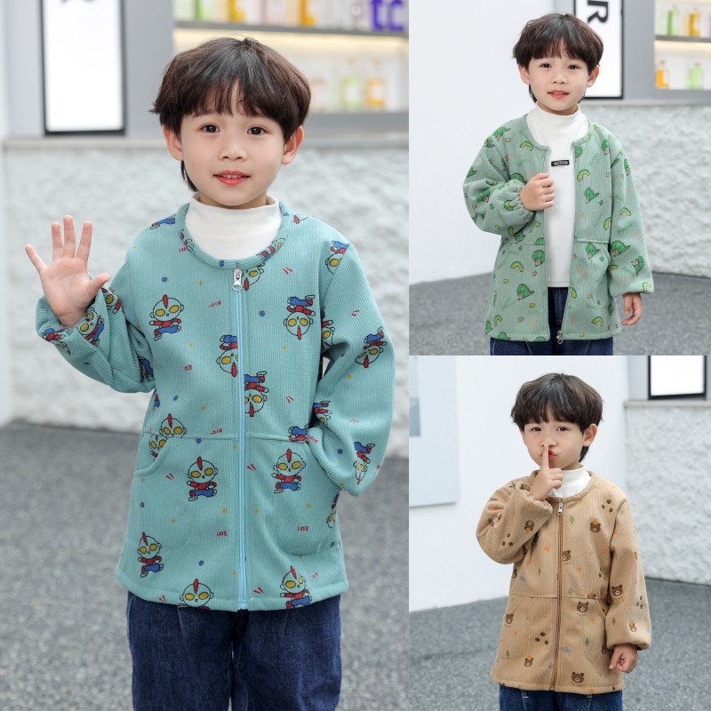 儿童羽绒服罩衣冬季男童灯芯绒长袖女幼儿园画画吃饭护衣外套围兜,淘宝优惠券,粉丝福利购,淘宝优惠卷