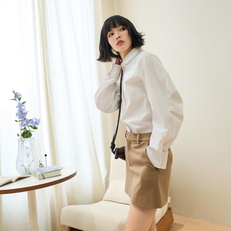 MSL优质羊毛面料B败显瘦H型高腰半身裙B入西装时髦感百搭新款短裙