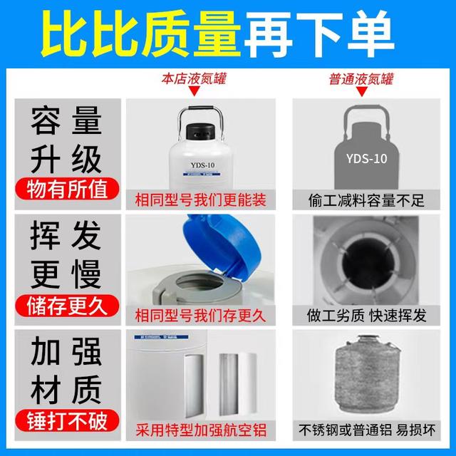 Liquid nitrogen tank 6 liters 20/30 liters 3510 liters 3 liters ice cream 50L large diameter container frozen semen nitrogen barrel bottle smoke