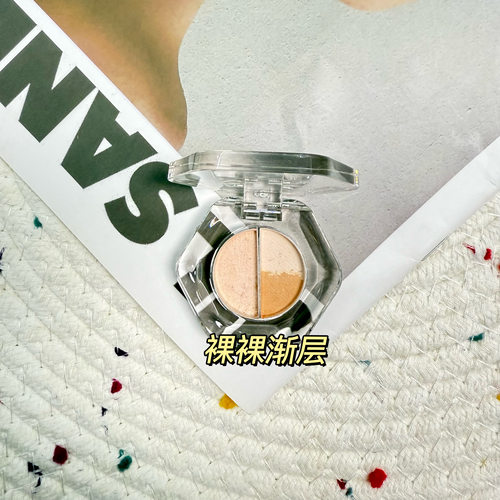 AM Fairyland三色澎澎小脸盘小样平整泪沟提亮暗沉高光腮红试色 - 图0