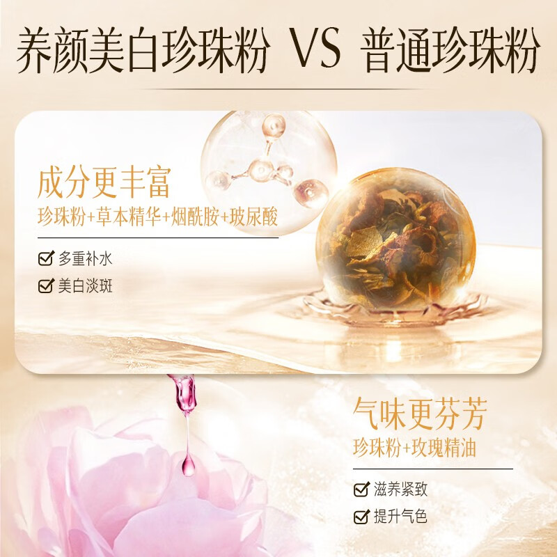 京润珍珠养颜美白珍珠粉100g 淡斑提亮肤色面膜粉 - 图2