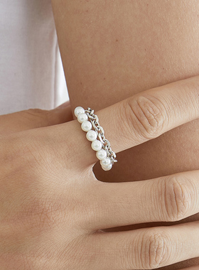 ins潮风小众设计珍珠戒指