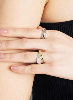 纯银小众男士指环情侣对戒