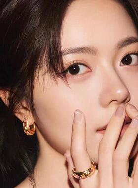 赵今麦同款彩色独特漂亮耳环女2026新款爆款高级感轻奢老钱风耳圈