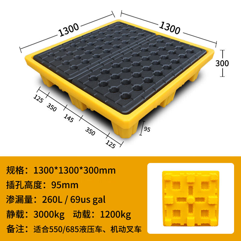 鸣固防渗漏托盘危废防渗漏托盘化学品油桶接油盘危化品防泄漏平台 - 图2
