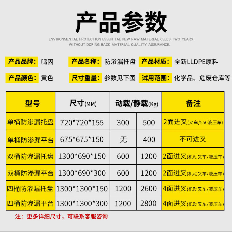 鸣固防渗漏托盘危废防渗漏托盘化学品油桶接油盘危化品防泄漏平台 - 图1