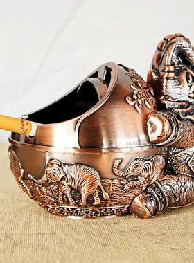 特价金属抱象烟灰缸带盖密封防摔