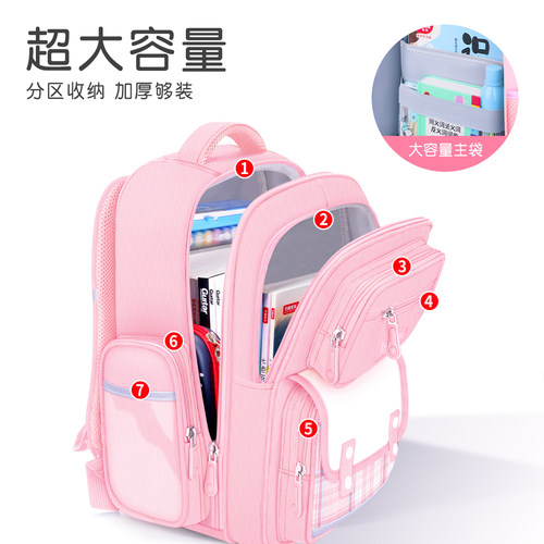 2026新款小学生女生书包三到六减负护脊一年级女童轻便防水儿童四 - 图0